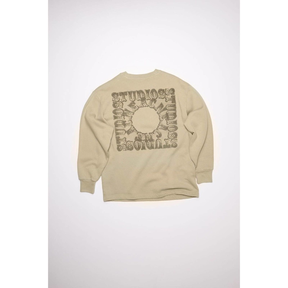 Acne studios Organic Cotton Sweatshirt - Beige Dusty Green size SMALL